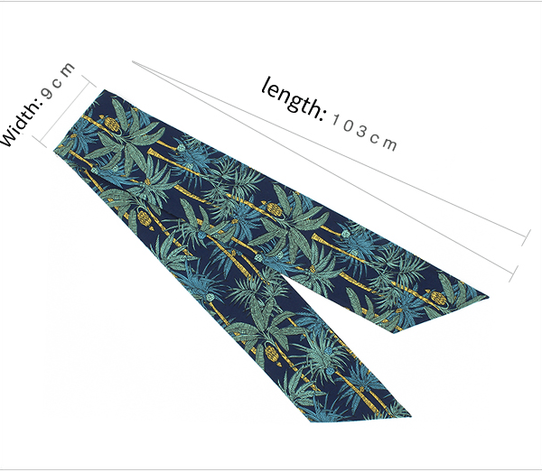 Printed cotton headband with tropical botanical pattern - View 6 | Lwiis