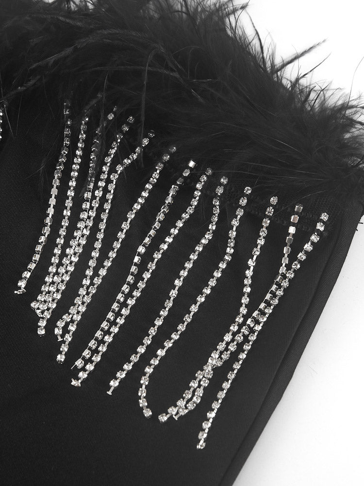 Rhinestone fringe mini dress - View 6 | Lwiis