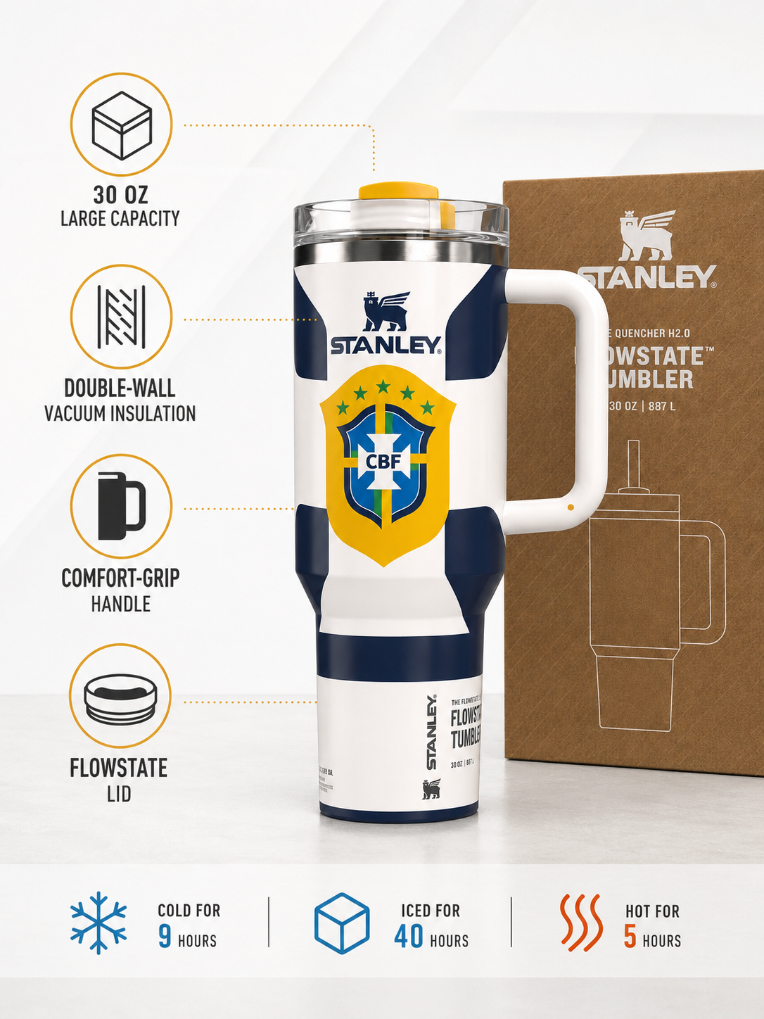stanley world cup 2026 Brazil Tumbler With Handle