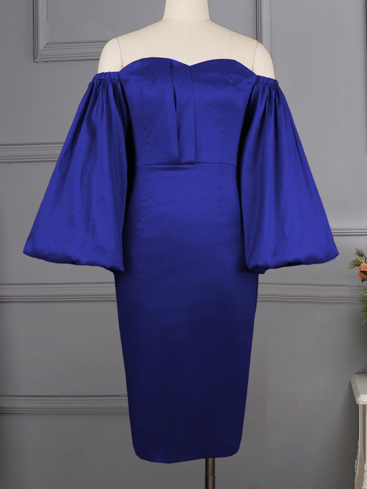 Lantern Sleeve Midi Dress - View 10 | Lwiis