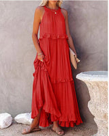 Tiered Ruffle Maxi Dress with Pockets - View 28 | Lwiis