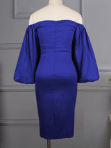 Lantern Sleeve Midi Dress - View 11 | Lwiis