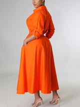 Solid button-down shirt dress - View 8 | Lwiis