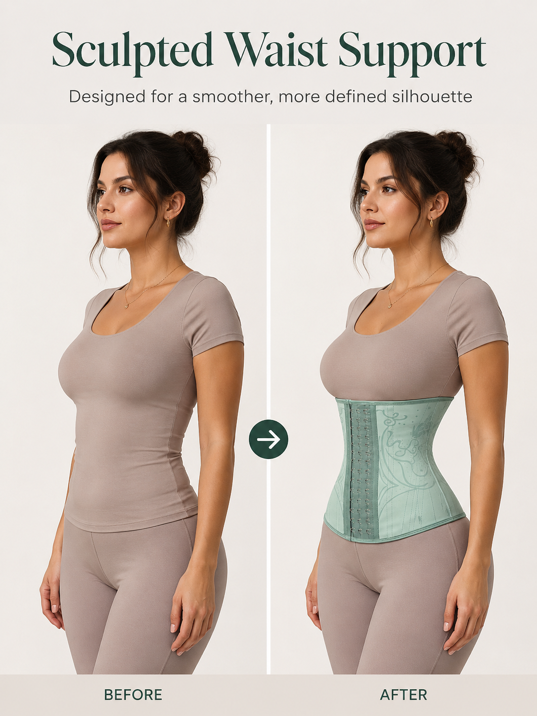 Women’s Waist Trainer Corset with Built-In Boning