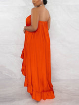 Strapless High-Low Maxi Dress - View 11 | Lwiis
