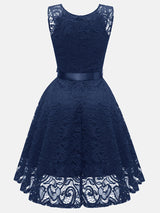Sleeveless lace party dress - View 17 | Lwiis
