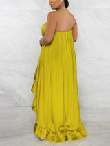 Strapless High-Low Maxi Dress - View 8 | Lwiis