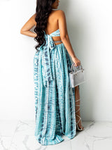 Maxi Halter Dress with Ring Detail - View 19 | Lwiis