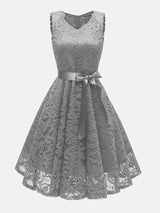 Sleeveless lace party dress - View 12 | Lwiis
