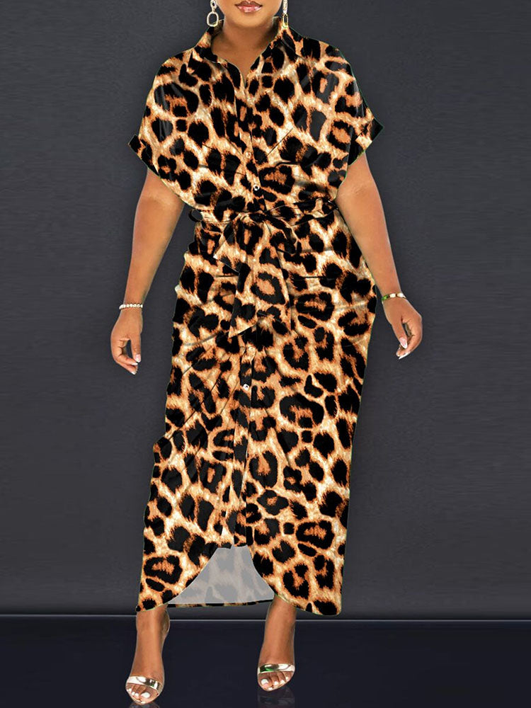 Printed Midi Shirt Dress - View 16 | Lwiis
