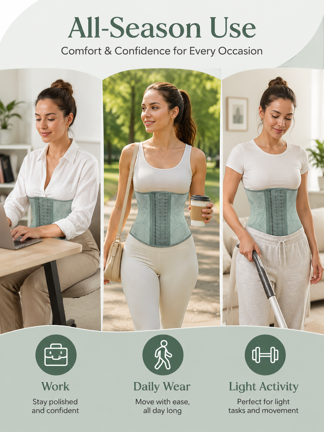 Women’s Waist Trainer Corset with Built-In Boning