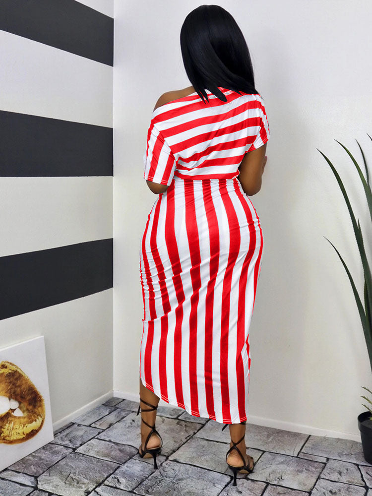 One shoulder ruched midi dress - View 8 | Lwiis