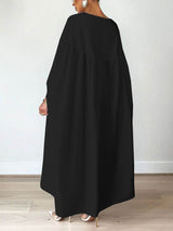 A woman wearing a casual batwing sleeve maxi dress - View 6 | Lwiis