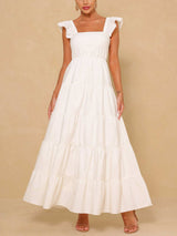 Sleeveless square neck A-line maxi dress - View 9 | Lwiis