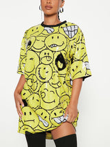 Sequin T-Shirt Dress with Geometric Print - View 24 | Lwiis