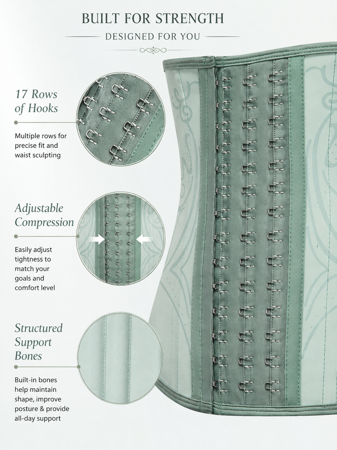 Women’s Waist Trainer Corset with Built-In Boning