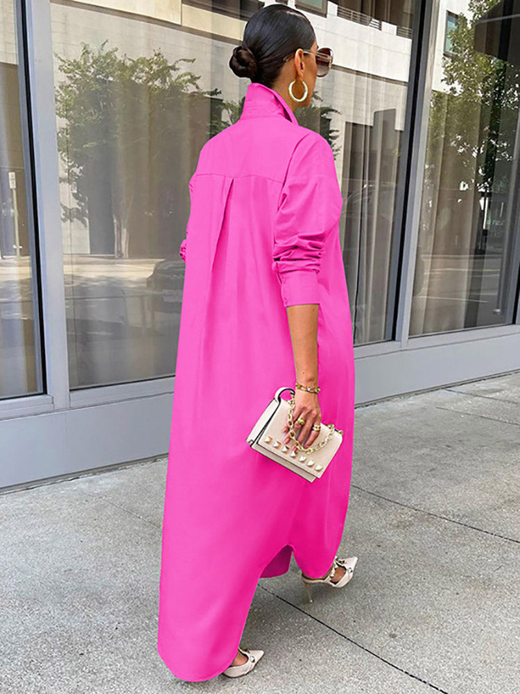 Maxi Button Shirt Dress - View 10 | Lwiis