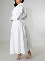 Solid button-down shirt dress - View 11 | Lwiis
