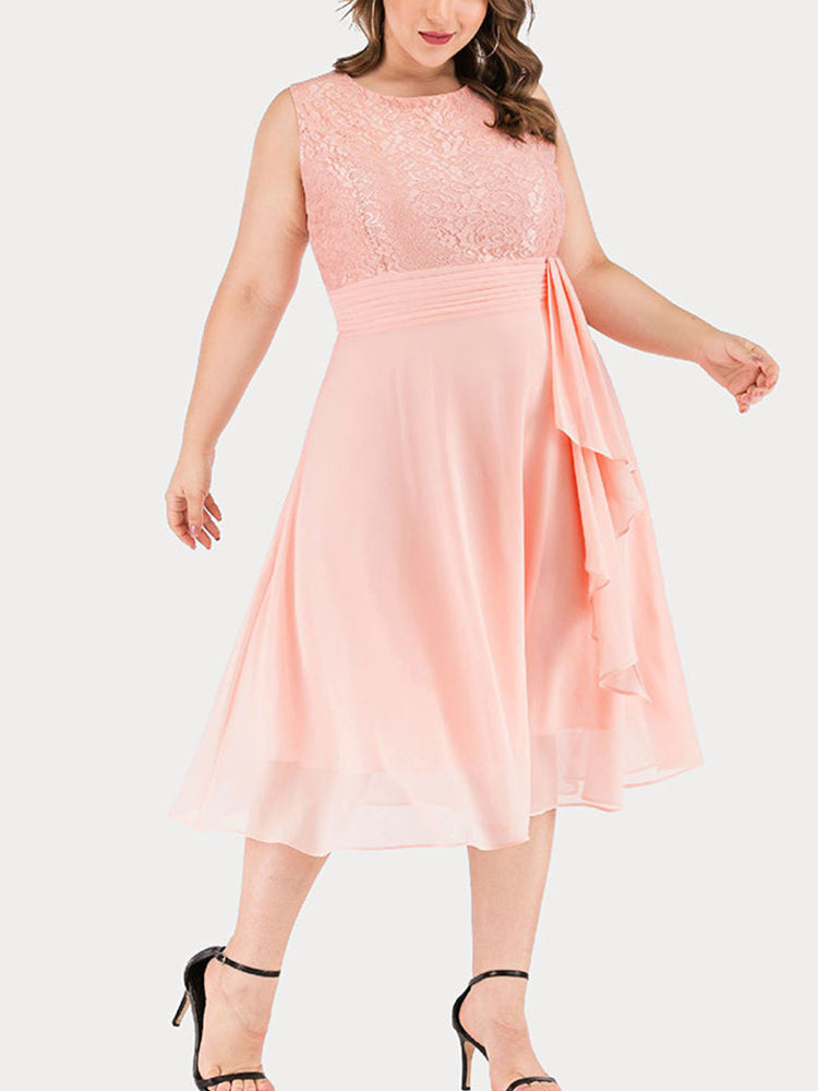Lace cocktail dress with ruffle detail - View 21 | Lwiis
