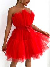Tulle Bow Cocktail Dress - View 15 | Lwiis