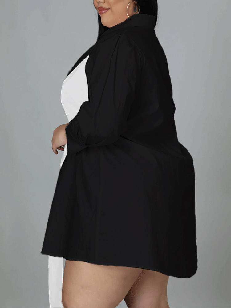 Button Down Shirt Dress with Bow Detail - View 7 | Lwiis