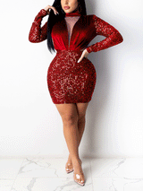 Sequin velvet mini dress - View 11 | Lwiis