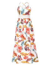 Boho maxi dress with tropical print and V-neckline - View 6 | Lwiis