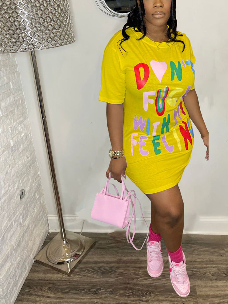 Graphic T-Shirt Dress - View 9 | Lwiis