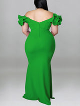 Ruffle Sleeve Mermaid Dress - View 18 | Lwiis