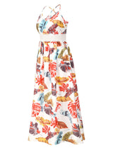 Boho maxi dress with tropical print and V-neckline - View 7 | Lwiis