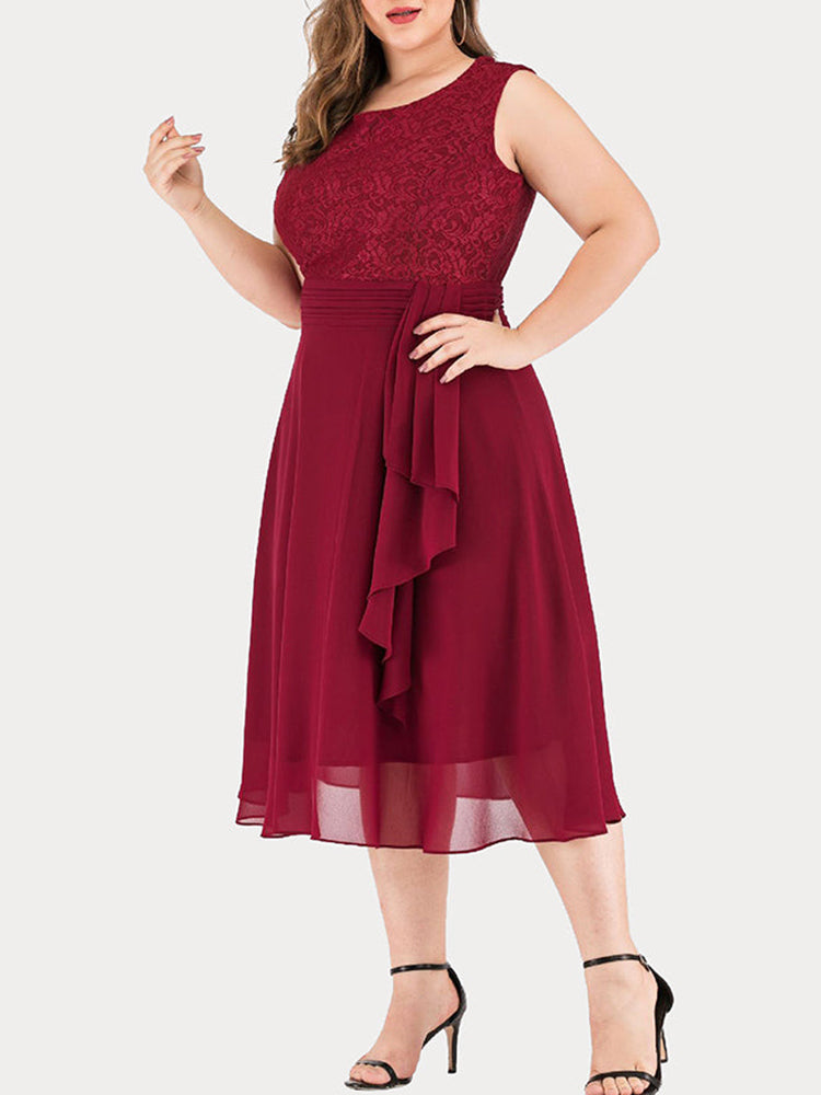 Lace cocktail dress with ruffle detail - View 9 | Lwiis