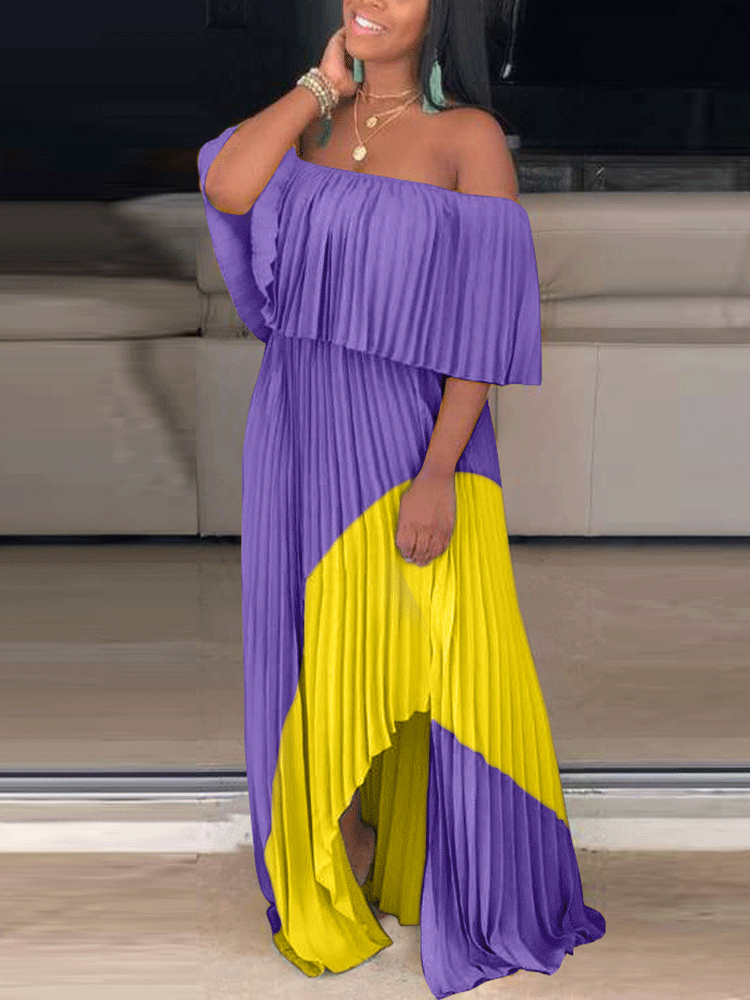 Ruffle Off Shoulder Maxi Dress - View 10 | Lwiis