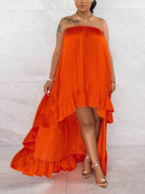 Strapless High-Low Maxi Dress - View 9 | Lwiis
