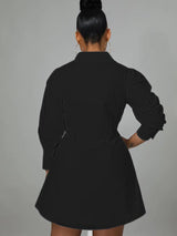 Patchwork Lace Up Shirt Dress - View 12 | Lwiis