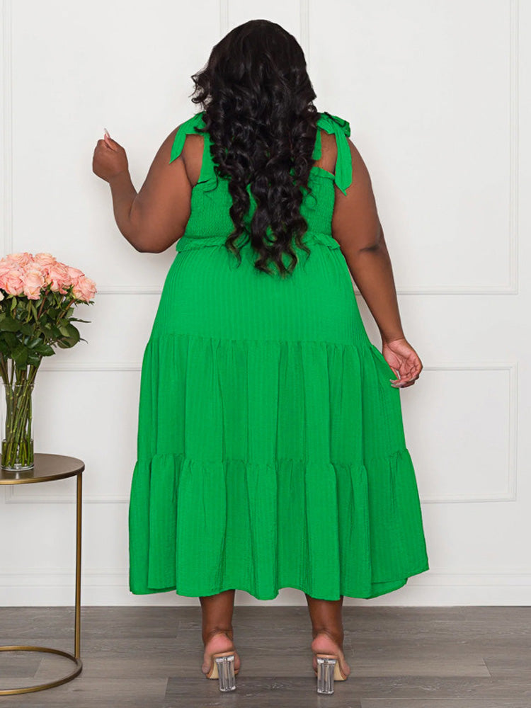 A-line maxi dress with ruffle neckline - View 7 | Lwiis