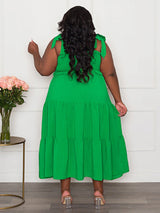 A-line maxi dress with ruffle neckline - View 7 | Lwiis