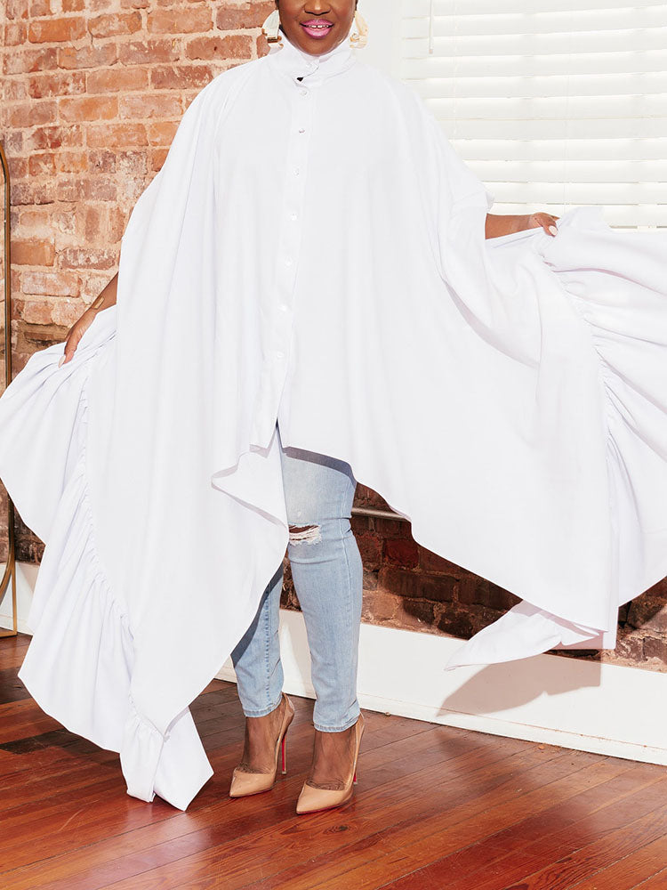 Oversized Batwing Shirt Dress - View 18 | Lwiis