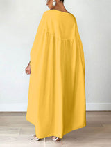 A woman wearing a casual batwing sleeve maxi dress - View 9 | Lwiis