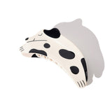 White and black cow print cat claw hair clip with shadow