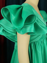 Ruffle Sleeve Bow Tie Dress - View 7 | Lwiis