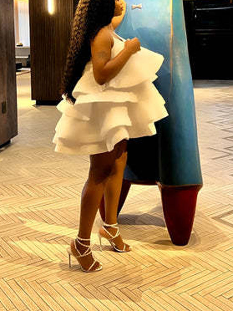 Spaghetti strap ruffle dress - View 24 | Lwiis