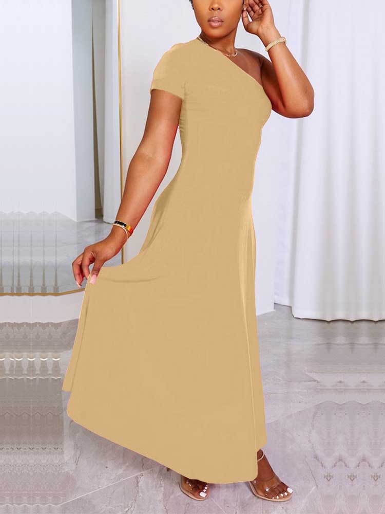 one shoulder midi dress - View 14 | Lwiis