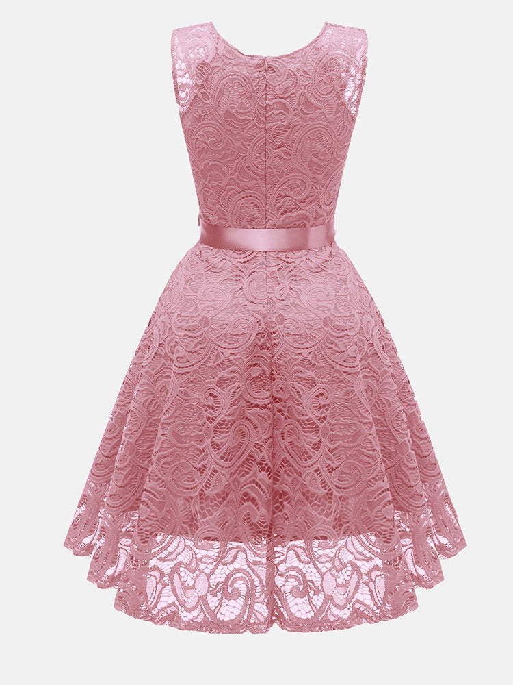 Sleeveless lace party dress - View 6 | Lwiis