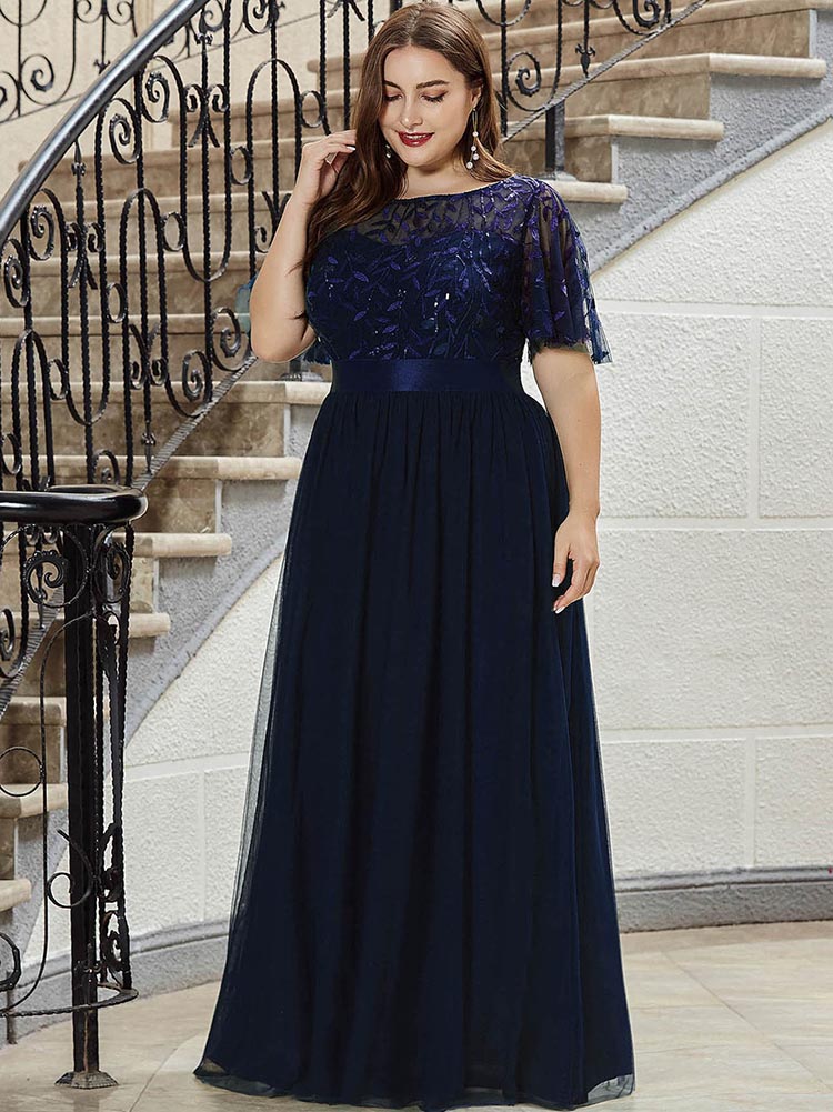 Embellished party dress with tulle skirt and flutter sleeves - View 12 | Lwiis