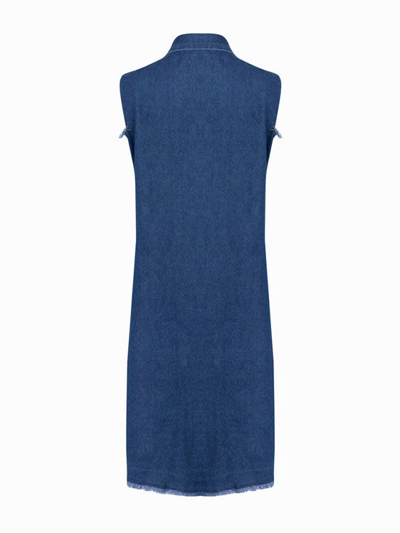 Button Front Denim Dress - View 6 | Lwiis