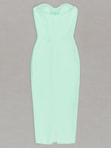 Sleeveless sweetheart neck midi dress - View 6 | Lwiis