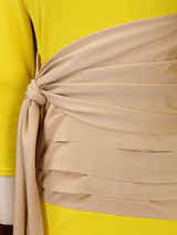 Patchwork Long Sleeve Midi Dress - View 10 | Lwiis