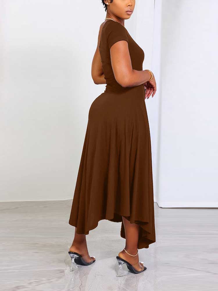 one shoulder midi dress - View 9 | Lwiis