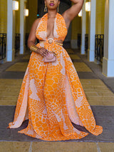 Maxi Halter Dress with Ring Detail - View 7 | Lwiis
