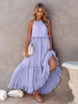 Tiered Ruffle Maxi Dress with Pockets - View 25 | Lwiis